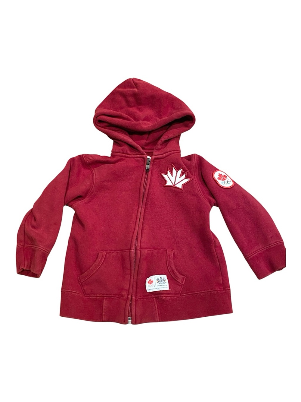 Hudson’s Bay Baby 18-24 months Olympics Canada Zip Up Hoodie Red Sweater 1yr